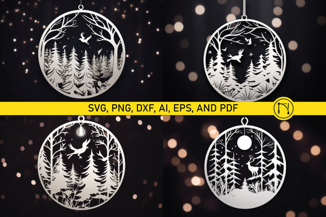 Christmas Ball Laser Cut File SVG Set SVG MD JOYNAL ABDIN 