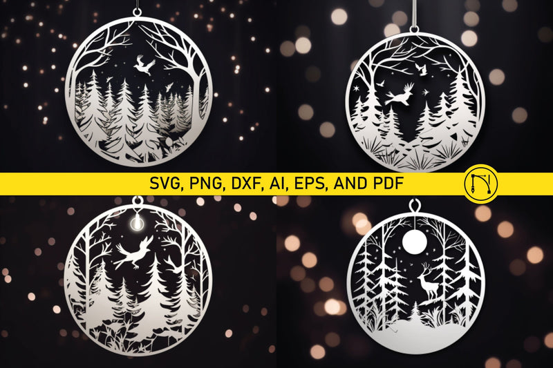 Christmas Ball Laser Cut File SVG Set SVG MD JOYNAL ABDIN 