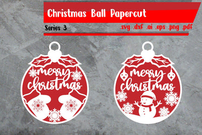 Christmas Ball Papercut 3 3D Paper zafrans studio 