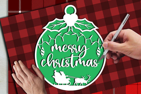 Christmas Ball Papercut Bundle svg eps ai png pdf SVG zafrans studio 