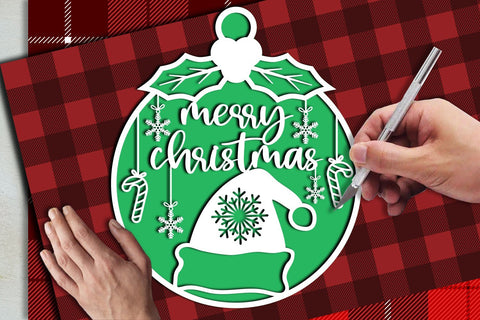 Christmas Ball Papercut Bundle svg eps ai png pdf SVG zafrans studio 