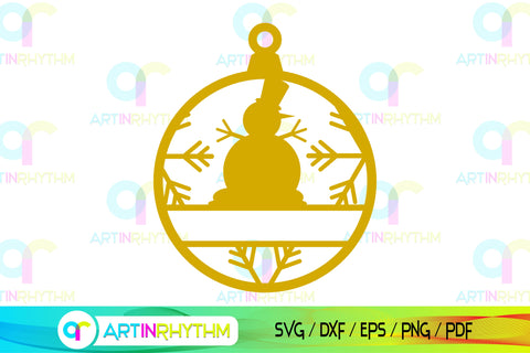 Christmas ball split monogram SVG Artinrhythm shop 