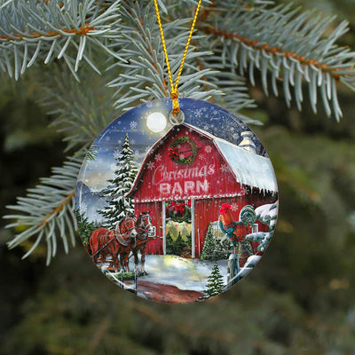 Christmas Barn Western Ornament Png, Round Christmas Ornament, PNG Instant Download, Xmas Ornament Sublimation Designs Downloads Sublimation CaldwellArt 