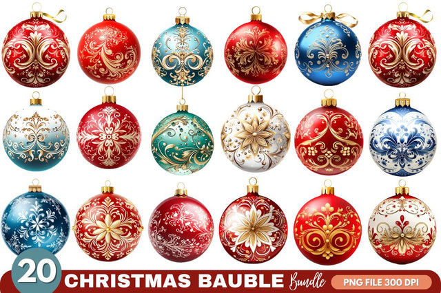 Christmas Bauble Clipart Bundle Sublimation Regulrcrative 