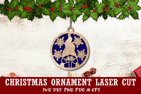 Christmas Bauble Laser cut file. Christmas SVG Laser Cut. SVG Samaha Design 