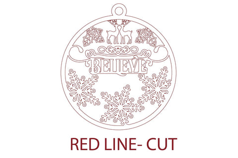 Christmas Bauble Laser cut file. Christmas SVG Laser Cut. SVG Samaha Design 