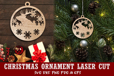 Christmas Bauble Laser cut file. Christmas SVG Laser Cut. SVG Samaha Design 