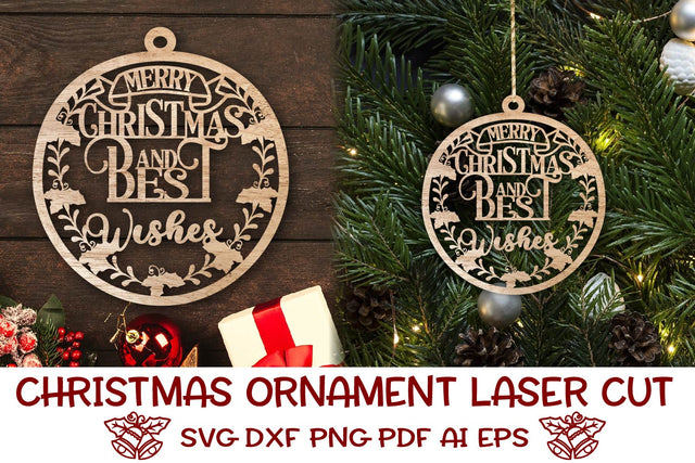 Christmas Bauble Laser cut file. Christmas SVG Template. SVG Samaha Design 