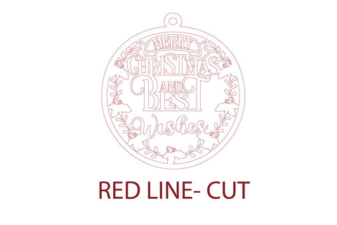 Christmas Bauble Laser cut file. Christmas SVG Template. SVG Samaha Design 