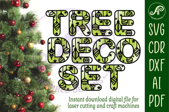 Christmas bauble letters alphabet set. 32 layered letter SVG APInspireddesigns 