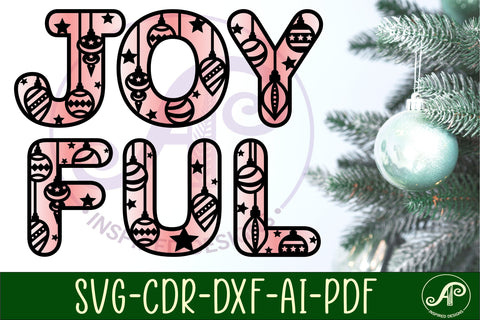 Christmas bauble letters alphabet set. 32 layered letter SVG APInspireddesigns 