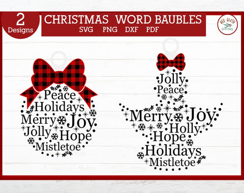 Christmas bauble ornament words decal svg,snow angel bauble SVG Redearth and gumtrees 