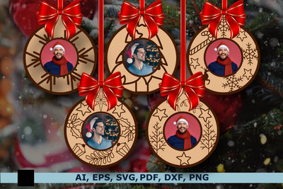 Christmas Bauble photo frame SVG bundle SVG MD JOYNAL ABDIN 