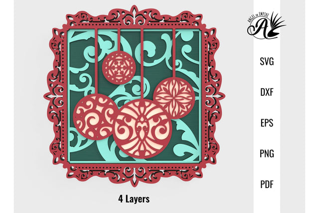 Christmas Baubles 3D layered SVG cut files SVG Angel on Empire 