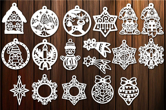 Christmas Baubles, Christmas Template, Gnomes SVG, Snowflake SVG Yuliya 