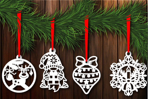 Christmas Baubles, Christmas Template, Gnomes SVG, Snowflake SVG Yuliya 