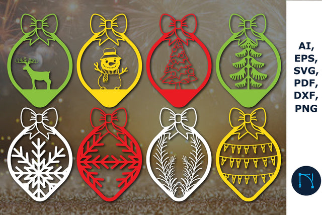 Christmas Baubles laser cut SVG bundle SVG MD JOYNAL ABDIN 