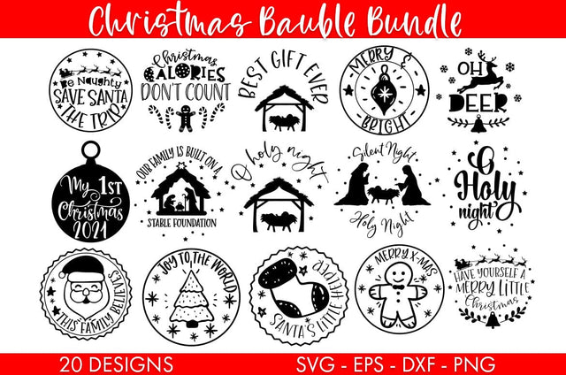 Christmas Baubles Nativity SVG Bundle Sublimation SVG Freeling Design House 