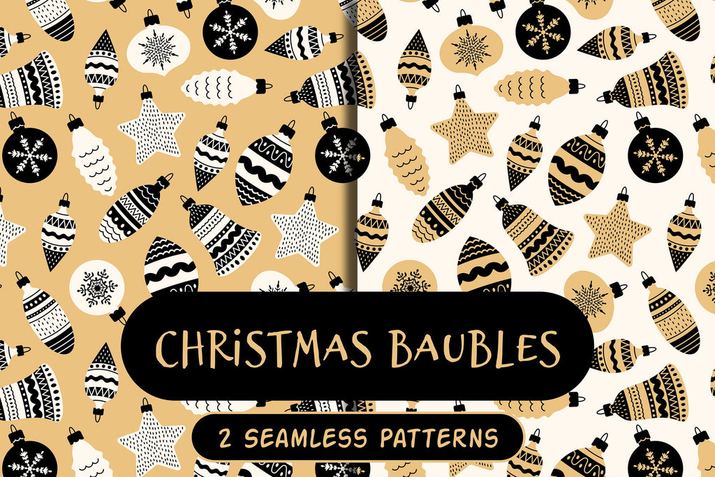 Christmas Baubles Seamless Patterns - So Fontsy