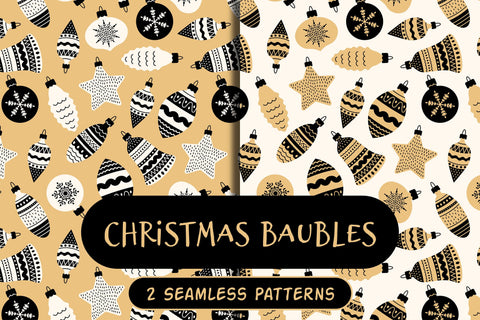 Christmas Baubles Seamless Patterns Digital Pattern Rin Green 