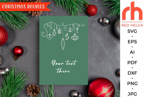 Christmas Baubles SVG - Balls on a String Cut File SVG RedHelgaArt 