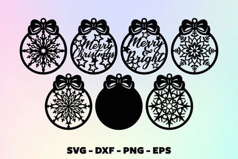 Christmas baubles svg, Christmas ornaments svg, Merry christmas svg, Christmas svg bundle, Merry and Bright svg SVG CuttingLineStore 