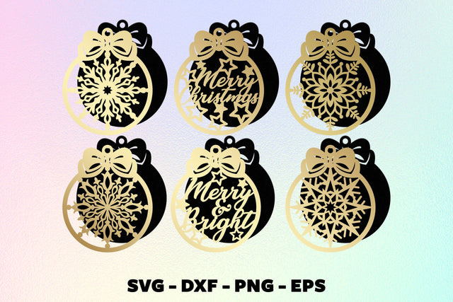 Christmas baubles svg, Christmas ornaments svg, Merry christmas svg, Christmas svg bundle, Merry and Bright svg SVG CuttingLineStore 