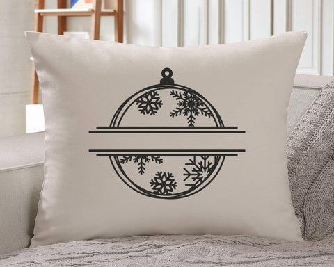 Christmas Baubles Svg file, Christmas Frame Cut file, Christmas Ball svg, Snowflake Frame, Split Frame Monogram, Ornament, Digital Download SVG BogeliaVector 