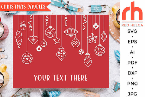 Christmas Baubles SVG - Hanging Balls Cut File SVG RedHelgaArt 