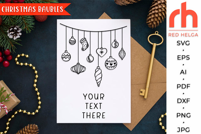 Christmas Baubles SVG - Hanging Balls Cut File SVG RedHelgaArt 