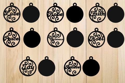 Christmas Baubles SVG, Hope, Love, Peace SVG Yuliya 