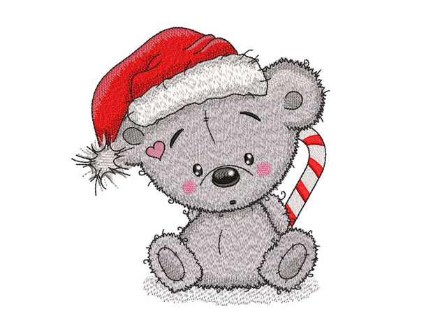 Christmas Bear Embroidery Design, 3 sizes, Instant Download Embroidery/Applique DESIGNS Nino Nadaraia 