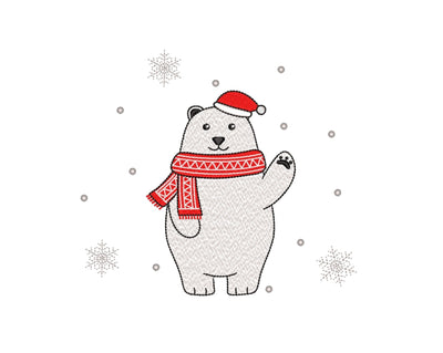 Christmas Bear Embroidery Design, 4 sizes, Instant Download Embroidery/Applique DESIGNS Nino Nadaraia 