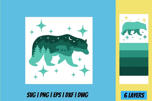 Christmas Bear Shadow Box SVG SvgOcean 