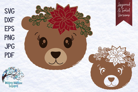Christmas Bear SVG SVG Wispy Willow Designs 