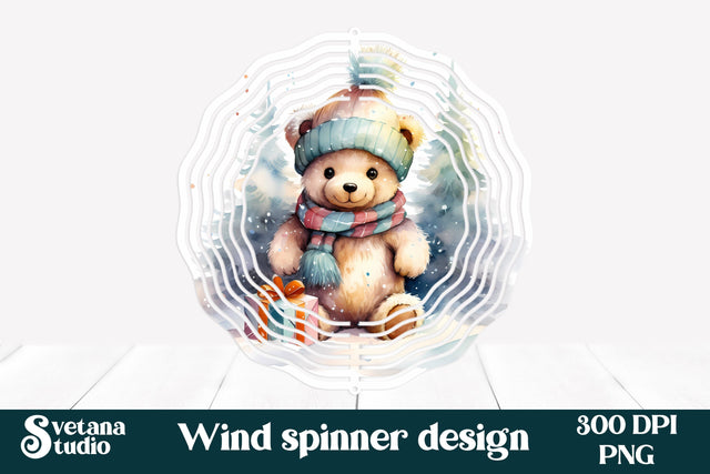 Christmas bear wind spinner sublimation | Wind spinner PNG Sublimation Svetana Studio 