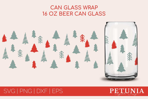 Christmas Beer Can Glass Bundle | Christmas Glass Can Wrap SVG Petunia Digital Design 