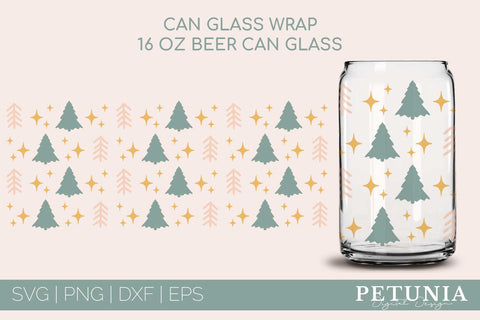Christmas Beer Can Glass Bundle | Christmas Glass Can Wrap SVG Petunia Digital Design 