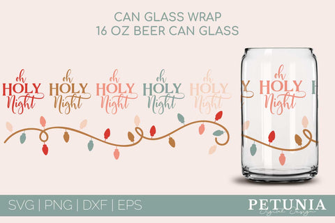 Christmas Beer Can Glass Bundle | Christmas Glass Can Wrap SVG Petunia Digital Design 