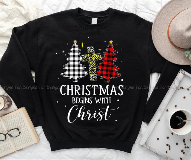 Christmas Begins With Christ PNG Sublimation Design Download Sublimation ToriDesigns 