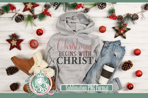 Christmas Begins With Christ Sublimation Sublimation QueenBrat Digital Designs 