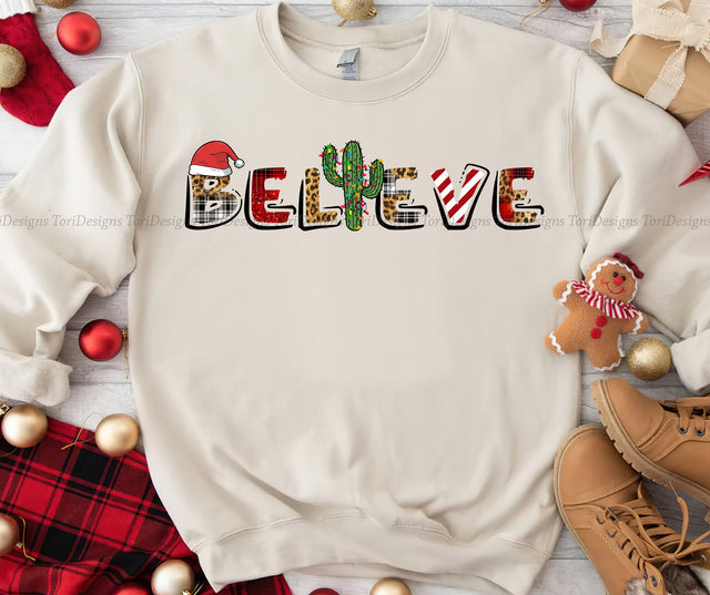 Christmas Believe Png Sublimation Design Sublimation ToriDesigns 