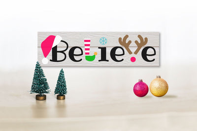 Christmas Believe Word Art SVG Designed by Geeks 