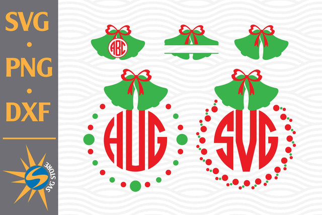 Christmas Bell Monogram SVG, PNG, DXF Digital Files Include SVG SVGStoreShop 