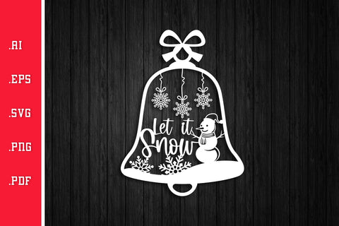 Christmas Bell Paper Cut Bundle SVG EPS AI PNG PDF SVG Slim Studio 