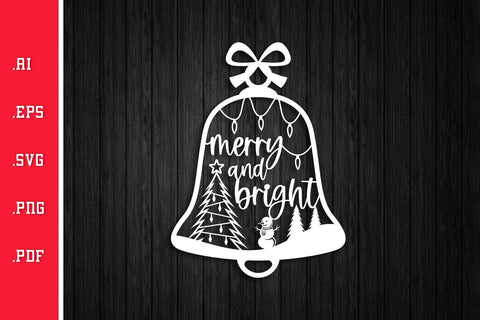 Christmas Bell Paper Cut Bundle SVG EPS AI PNG PDF SVG Slim Studio 