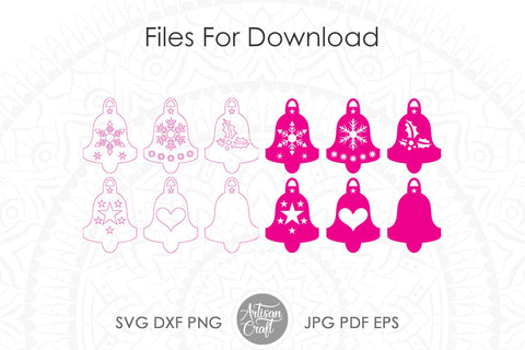 Christmas Bell SVG, laser ready files, single line design SVG Artisan Craft SVG 