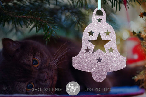 Christmas Bell SVG, laser ready files, single line design SVG Artisan Craft SVG 