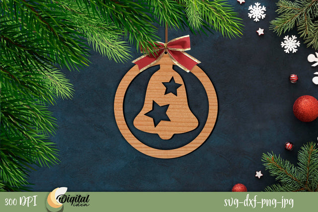 Christmas Bell with stars| Christmas ball | Merry Christmas ball cutting design SVG Evgenyia Guschina 