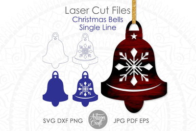 Christmas bells SVG, laser cut Christmas ornament SVG Artisan Craft SVG 